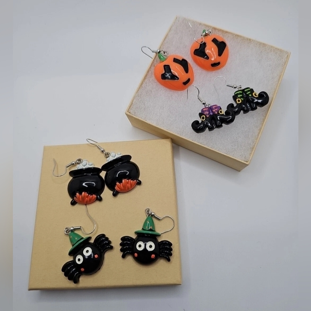 New 4 Pr VTG 90S Halloween Earrings